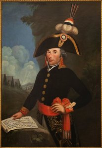 صورة لأندريه ماسينا (1758-1817 ، دوق ريفولي وأمير إسلنغ ، ماريشال الإمبراطورية) ، مرتديًا زي الفرقة العامة. لوحة مجهولة ، زيت على قماش 1796 ، صورة شخصية بواسطة فنان غير معروف