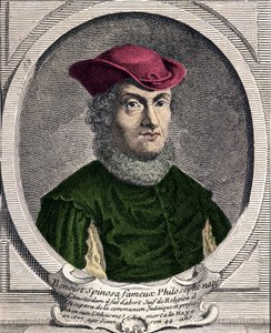 صورة للفيلسوف الهولندي باروخ سبينوزا (1632-1677). يُعرف أيضًا باسم Bento de Espinosa أو Benedictus de Spinoza أو Benoit de Spinoza. نقش القرن الثامن عشر بواسطة فنان غير معروف