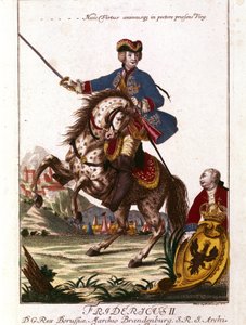 صورة لفريدريك الثاني ملك بروسيا (1712-1786) المعروف باسم فريدريك العظيم. نقش القرن الثامن عشر. . بواسطة فنان غير معروف