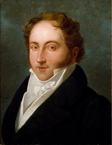 صورة لجواتشينو (جيواشينو) روسيني (1792-1868) ، ملحن إيطالي لوحة مجهولة. 1818 بولونيا ، المتحف الببليوغرافي الموسيقي المدني - صورة جيواشينو روسيني (1792-1868) ، الملحن الإيطالي. لوحة مجهولة 1818. Civico Museo Bibliografi بواسطة فنان غير معروف