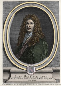 صورة جان بابتيست لولي (جيوفاني باتيستا لولي) (1632-1687) ، الملحن الفرنسي من أصل إيطالي. نقش القرن التاسع عشر. بواسطة فنان غير معروف