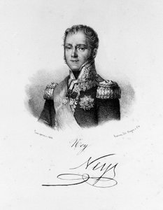 صورة ميشيل ناي ، دوق إلتشنغن ، أمير موسكوفا (1769 - 1815) ، مارشال فرنسا. نقش القرن التاسع عشر. بواسطة فنان غير معروف