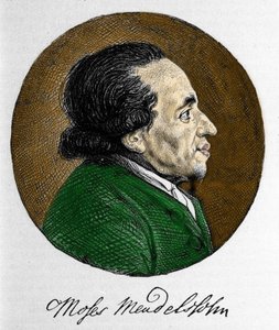 صورة لموسى (موسى) مندلسون (1729 - 1786) ، الفيلسوف والمؤسس الحقيقي لليهودية الحديثة. جد الموسيقار فيليكس مندلسون. بواسطة فنان غير معروف