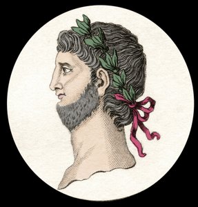 صورة لنيرو كلوديوس قيصر أوغسطس جرمانيكوس (37-68 م) ، الإمبراطور الروماني. نقش القرن التاسع عشر. بواسطة فنان غير معروف