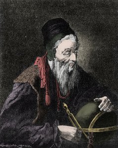 صورة لنوستراداموس ، ميشيل دي نوتردام (1503-1566) عالم المنجم والطبيب الفرنسي - نقش القرن التاسع عشر بواسطة فنان غير معروف