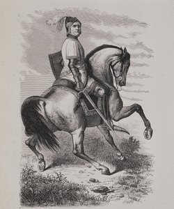 صورة لأوليفييه الخامس دي كليسون (1336-1407) (الجزار) على ظهور الخيل ، بناءً على لوحة رسمها متحف فرساي بواسطة فنان غير معروف
