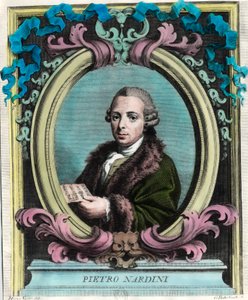 صورة لبيترو نارديني (1722 - 1793) ، عازف الكمان والملحن الإيطالي. نقش القرن الثامن عشر. مجموعة خاصة. بواسطة فنان غير معروف