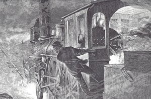 Railway drivers, late 19th century (wood engraving) بواسطة فنان غير معروف