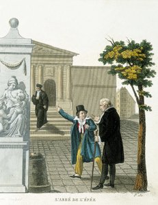 التمثيل تشارلز ميشيل دي ليبي (1712-1789) دي لاب دو ليبي ، مدرس فرنسي. طور نظام اتصال للصم والبكم. نقش القرن التاسع عشر. بواسطة فنان غير معروف