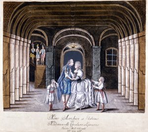 تمثيل أوبرا "جوليو سابينو" لجوزيبي سارتي (1729-1802) في فيينا عام 1785. على خشبة المسرح كاترينا (كاتارينا) كافاليري والمخصي لويجي مارشيسي. ميلان بواسطة فنان غير معروف