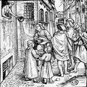 Serenade estudiantine (musicians), Bale, circa 1500 - engraving, Bibl. بواسطة فنان غير معروف