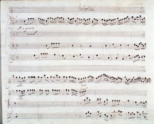 صفحة الموسيقى ورقة لتتويج داريوس جوزيبي ألدروفانديني (1703) بواسطة فنان غير معروف