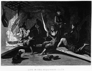 حياة الأسكيمو في كوخ الإسكيمو - إليشا كينت كين ، استكشاف القطب الشمالي في السنوات 1853 - 1855 ، فيلادلفيا ، تشايلدز وبيترسون بواسطة فنان غير معروف