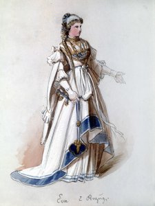 The Master Singers of Nuremberg (Die Meistersinger von Nürnberg) ، أوبرا أنشأها Richard Wagner: زي Eva للأداء الأول. متحف فاغنر بايرويت.