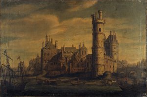 برج وبوابة نيسله، فندق نيفير، حوالي عام 1650 (زيت على قماش) بواسطة فنان غير معروف
