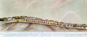 قافلة الجنازة من بونابرت إلى سانت هيلين. 1821. بواسطة فنان غير معروف