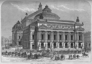 حصار البروسيين لباريس. 1871. Place de l'Opera. نقش من نهاية القرن التاسع عشر. بواسطة فنان غير معروف