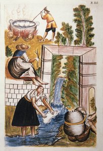 عمل الصوف ، من كتاب "Trujillo del Peru" أو "Códice Martínez Compañón" ، بقلم بالتازار مارتينيز كومبانيون إي بوجاندا ، أسقف تروخيو (1782-1785) بواسطة فنان غير معروف