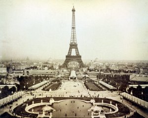 منظر للمعرض العالمي لعام 1889 في باريس وبرج إيفل. بواسطة فنان غير معروف