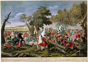 حرب الخلافة الإسبانية (1701-1714): منظر لمعركة Malplaquet بالقرب من مونس على الحدود الفرنسية البلجيكية 11/09/1709 معارضة القوات الفرنسية والإسبانية للتحالف الإنجليزي والهولندي والنمساوي - طبعات عام 1709 - باريس باريس بواسطة فنان غير معروف