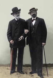 جوزيبي فيردي ، الملحن الإيطالي (1813-1901) ، والتينور فرانشيسكو تاماجنو (1850-1905) في مونتيكاتيني في نهاية القرن التاسع عشر. بواسطة مصور غير معروف