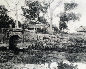 هانوي ، جسر الورق في عام 1883. بواسطة مصور غير معروف