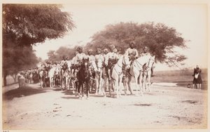 كتيبة سلاح الفرسان الأصليين في نبها في معسكر التمارين في دلهي بواسطة مصور غير معروف