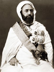 Portrait of Abd el Kader (Abd El-Kader) around 1875. بواسطة مصور غير معروف
