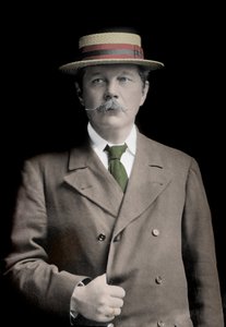 صورة للسير آرثر كونان دويل (1859-1930) ، كاتب إنجليزي ، مبتكر شخصية "شيرلوك هولمز". بواسطة مصور غير معروف