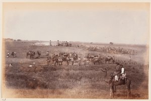 السيفرز وعمال المناجم يصنعون خنادق للمأوى خلال معسكر دلهي للتمرين 1885 بواسطة غير معروف
