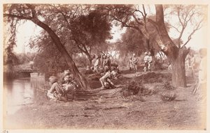 الاستيلاء على جسر قناة Alipur بواسطة Guides Cavalry ، دلهي كامب كامب ، 1885 بواسطة غير معروف