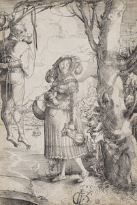 امرأة بالقرب من رجل مشنوق بواسطة أورس (1485-1528)