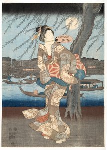 أمسية صيفية باردة في Ryogoku ، 1848-51 (قطعة خشبية)