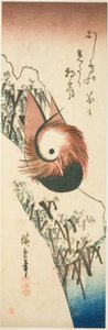 بطة الماندرين على الضفة الثلجية بواسطة Utagawa Hiroshige