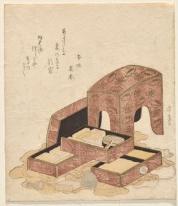 مجموعة الخط مع صواني من الأختام المختلفة بواسطة Utagawa Hiroshige