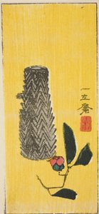 كاميليا وسلة ، مقطع من لوح حريمي بدون عنوان بواسطة Utagawa Hiroshige