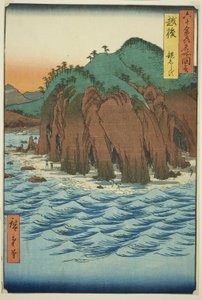 مقاطعة Echigo: Oyashirazu (Echigo ، Oyashirazu) ، من سلسلة "الأماكن الشهيرة في المقاطعات الستين (Rokujuyoshu meisho zue)" بواسطة Utagawa Hiroshige