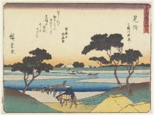 قوارب العبارات عبر نهر تينريو في ميتسوكي ، 1837-1844