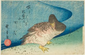 أوزة على ضفة النهر بواسطة Utagawa Hiroshige