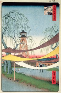 Hatsune Riding Grounds ، Bakuro-cho ، رقم 6 من 100 Hundred View of Edo ، 1857 (طبعة خشبية ملونة) بواسطة Utagawa Hiroshige