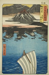 مشروع Hizen: Mount Ina Sain Nagasaki (Hizen ، Nagasaki Inasayama) ، من السلسلة بواسطة Utagawa Hiroshige