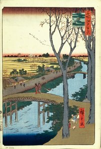 Komee Embankment مائة مشاهدة شهيرة لإيدو ، 1856-1858 بواسطة Utagawa Hiroshige