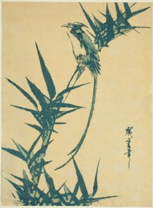 طائر طويل الذيل والخيزران بواسطة Utagawa Hiroshige