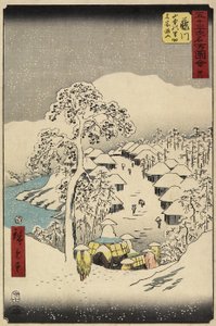 No.38 قرية Yamanaka في Fujikawa ، يوليو 1855