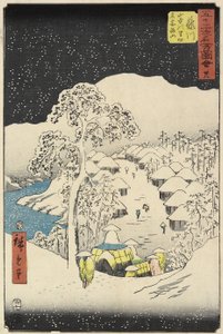 No.38 قرية Yamanaka في Fujikawa ، يوليو 1855