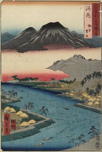 جبل Otoko-yama الذي يُرى من Hirakata ، مقاطعة Kawachi ، يوليو 1853