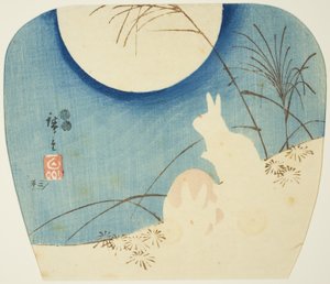 أرانب في ضوء القمر بواسطة Utagawa Hiroshige