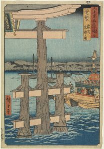 RokuScene في ضريح Itsukushima ، مقاطعة آكي ، 1853