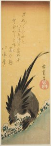 الديك على منحدر التل في الشتاء بواسطة Utagawa Hiroshige