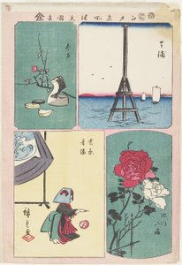 Shibaura ، ضريح Fukagawa ، الربيع في Yoshiwara ، Imado ، يوليو 1857